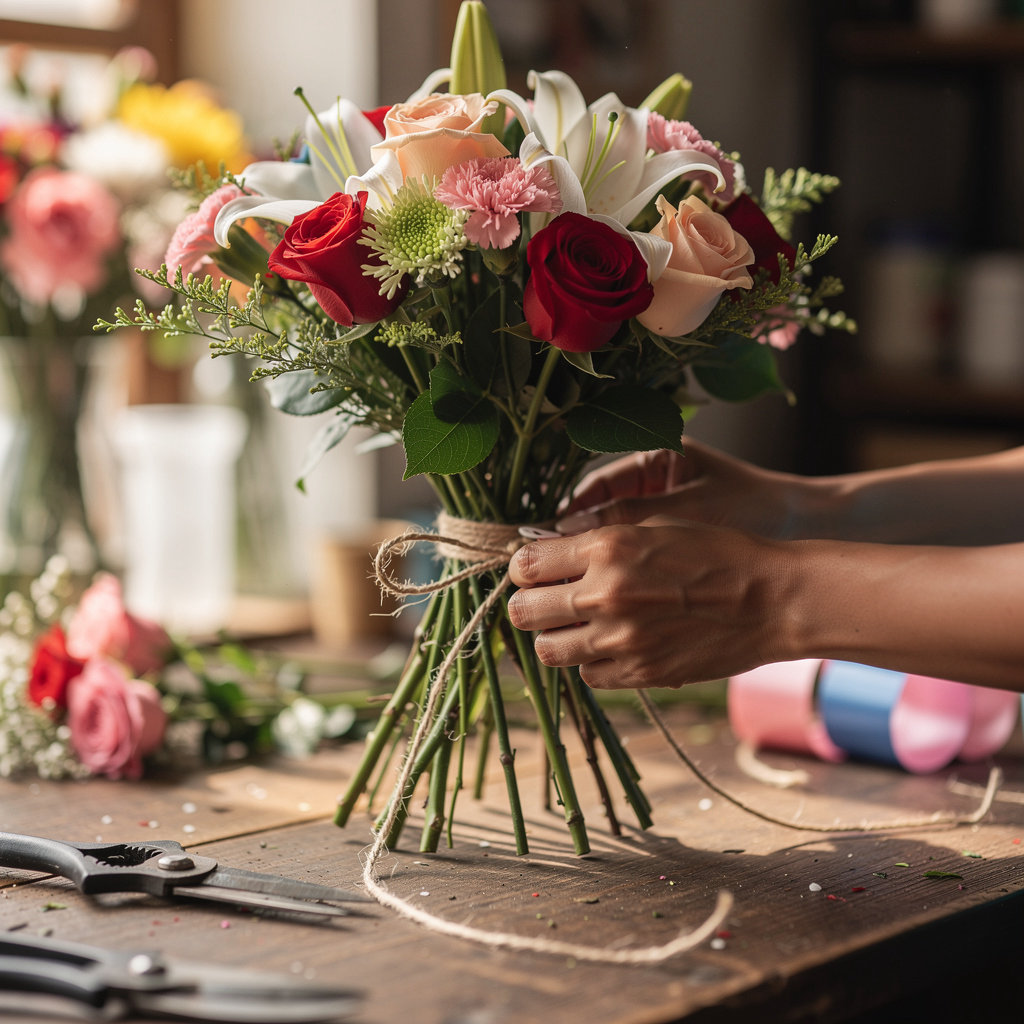 Andrei's Flower Shop Caloocan - professional florist creating beautiful wedding and Valentine's bouquets