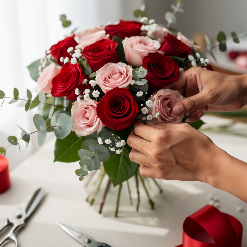 Andrei's Flower Shop Valentine's bouquets collection - romantic red roses and mixed flower arrangements
